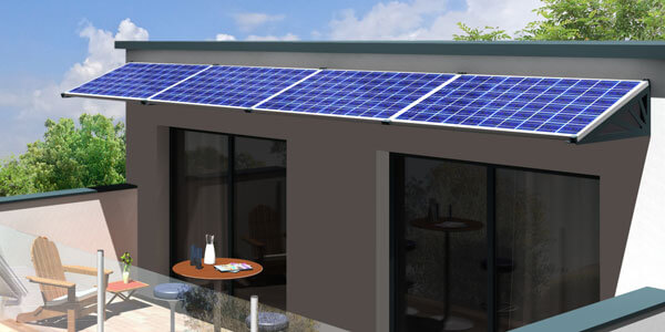 Panneaux solaires hybrides sur un toit